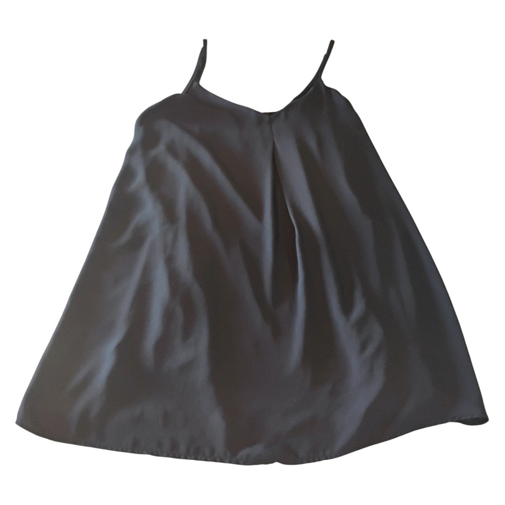 Cecico Satin Mini Dress Women's‎ Small Black Slip Dress Spaghetti Strap Y2K
